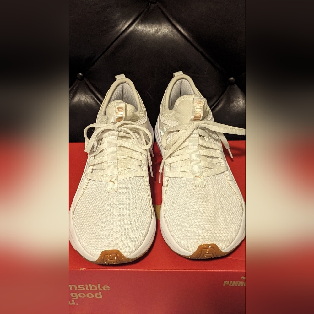 Puma White Cream Women's Soft Ride Walking shoe